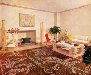 The Dining-Room - Robsjohn-Gibbings, udpegede stilen i dette rum som Sans Epoque,, 1941. af Unbekannt