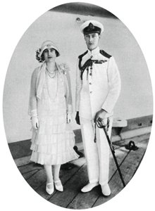 Hertugen og hertuginden af York ombord på HMS Renown, Malta, 1927, 1937 af Unbekannt