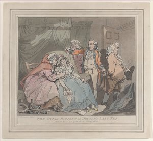 Den døende patient, eller lægens sidste honorar, 1. april 1786., 1. april 1786. af Unbekannt
