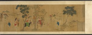 De atten lærde ved en litterær samling, Ming- eller Qing-dynastiet, 1600-tallet. af Unbekannt