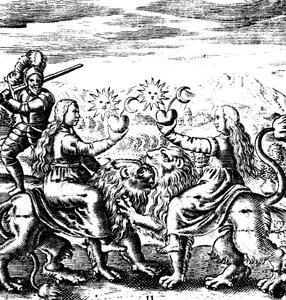 The Eleventh Key of Basil Valentine, legendarisk tysk munk og alkymist fra det 15. århundrede, 1651 af Unbekannt