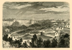Embankment, fra Charing Cross Bridge, 1881. af Unbekannt
