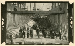 Det engelske fartøj, Discovery, On The Stocks, 1901. af Unbekannt