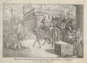 Graf Ivan Ivanovich Diebitsch-Zabalkanskys indtog i Adrianopel, 1829 af Unbekannt