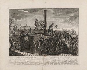 Henrettelsen af Ludvig XVI på Place de la Revolution den 21. januar 1793, ca. 1793. af Unbekannt