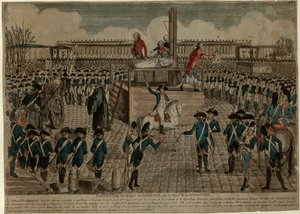 Henrettelsen af Marie Antoinette på Place de la Revolution den 16. oktober 1793, ca. 1793. af Unbekannt