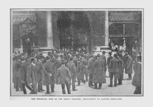 Den finansielle side af den store katastrofe, spænding ved Lloyds fortsætter, 20. april 1912. af Unbekannt