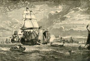 Den første flåde af East India Company forlader Woolwich, 1601, 1890. af Unbekannt
