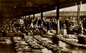 Fiskemarkedet, Aberdeen, slutningen af det 19.-begyndelsen af det 20. århundrede. af Unbekannt