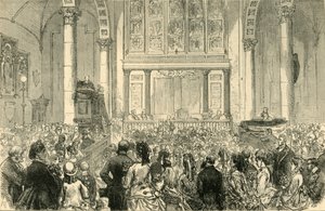 Blomsterprædikenen i St. Catherine Cree-kirken, c1872. af Unbekannt