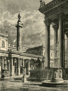 Forum og søjle af Trajans restaurering, 1890. af Unbekannt