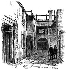 The Fox under the Hill public house, Adelphi, Westminster, London, 1887 af Unbekannt