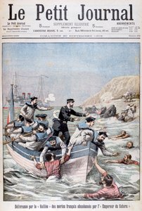 Den franske Linois Class-krydser Galilee redder franske sømænd, 1903 af Unbekannt