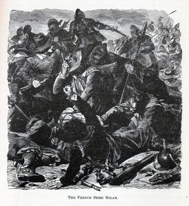Franskmændene erobrer Milano, 1882 af Unbekannt