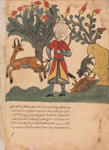 Gazellen lokker jægeren væk, mens musen befrier den bundne skildpadde..., 1700-tallet. af Unbekannt