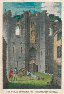 Den store indgang til Caernarvon Slot, 1808. af Unbekannt