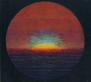 Det grønne blink ved solnedgang, sjældneste prismatisk farve brudt af atmosfæren, c1935 af Unbekannt
