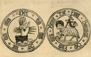 Guds hånd og Agnus Dei, 1915. af Unbekannt