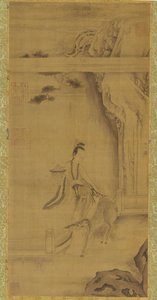 Den udødelige Ma Gu med en hjort, Qing-dynasti, 1700-tallet. af Unbekannt