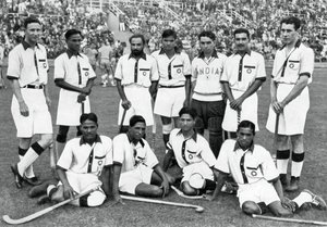 Det indiske hockeyhold, vindere af guldmedaljer, OL i Berlin, 1936 af Unbekannt