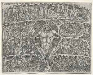 Infernoet ifølge Dante, efter fresken i Campo Santo i Pisa, 1400-tallet. af Unbekannt