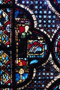 Kroen, farvet glas, Chartres Cathedral, Frankrig, 1205-1215 af Unbekannt