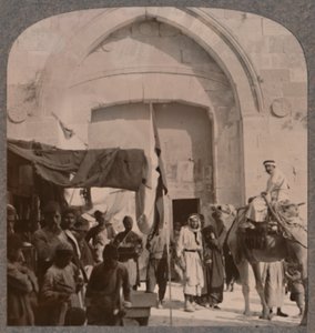Jaffa-porten lukkede og viser Needles Eye, Jerusalem, c1900 af Unbekannt