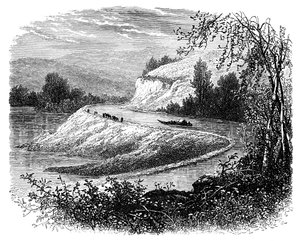 James River og landskabet nær Richmond, Virginia, USA, 1800-tallet af Unbekannt
