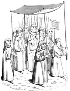 Den jødiske procession skal møde paven ved koncilet i Konstanz, det 15. århundrede 1849 af Unbekannt