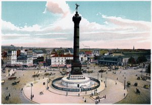 Julisøjlen på Place de la Bastille, Paris, ca. 1900 af Unbekannt