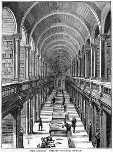 The Library, Trinity College, Dublin, 1800-tallet af Unbekannt