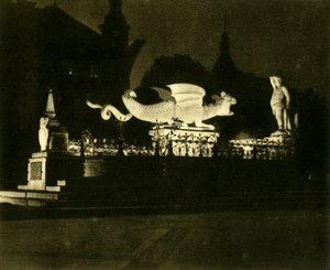 Lindwurm-fontænen, Klagenfurt, Østrig, c1935. af Unbekannt