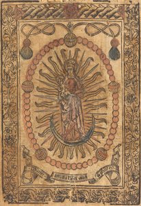 Madonnaen og barnet i en rosenkrans, ca. 1490. af Unbekannt