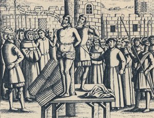 The Martyrium of Master William Tindall in Flanders by Vilvorde Castle, 1563, 1947 af Unbekannt