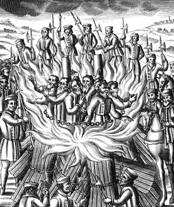 The Martyrdom of Six Men at Brainford, 1558 af Unbekannt