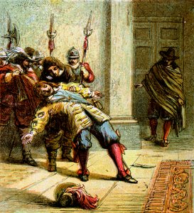 Mordet på Buckingham, 1628, c1850 af Unbekannt