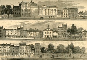 North Side of Knightsbridge i 1820, fra Cannon Brewery til Hyde Park Corner, c1876. af Unbekannt