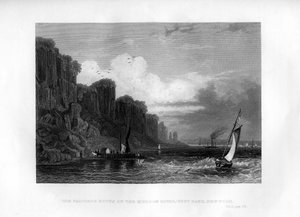 Palisade-klipperne ved Hudson-floden, Vestbredden, New York, 1855 af Unbekannt
