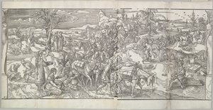 Passagen af ​​en karavane fra frisen Ces Moeurs et fachons de faire de Turcz Customs ..., 1553. af Unbekannt