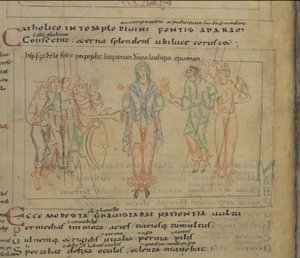 The Psychomachia af Prudentius, 11. århundrede af Unbekannt