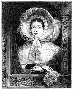 Dronningen i Royal Gallery, c1850