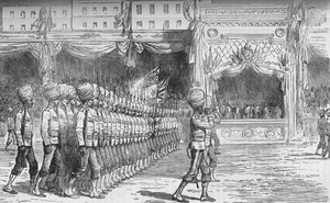 The Review at Cairo: March Past of the Beloochees, c1880 af Unbekannt
