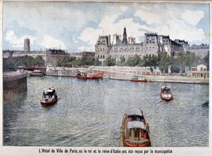 Seinen og Hotel de Ville, Paris, 1903 af Unbekannt