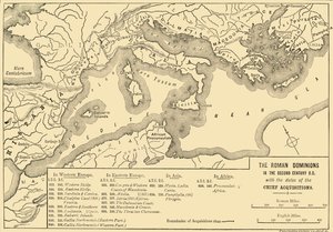 De romerske herredømmer i det andet århundrede f.Kr. med datoerne for de øverste erhvervelser, 1890. af Unbekannt