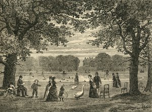 The Round Pond, Kensington Gardens, c1876. af Unbekannt