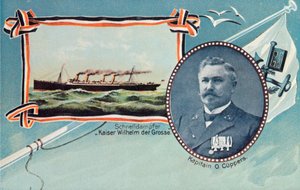 SS Kaiser Wilhelm der Grosse og kaptajn Otto Cuppers, c1905. af Unbekannt