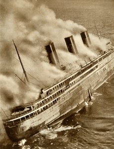 SS LAtlantique i brand, 1933, 1935. af Unbekannt