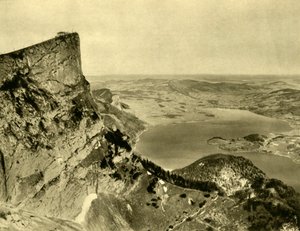 Schafberg og Mondsee, Øvre Østrig, c1935. af Unbekannt