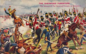 Sherwood Foresters. The Advance of The Sherwood Foresters at Salamanca, 1812, 1939. af Unbekannt