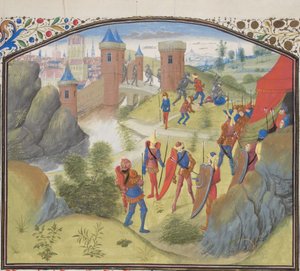 Belejringen af Antiokia. Miniature fra Historia af Vilhelm af Tyrus, 1460